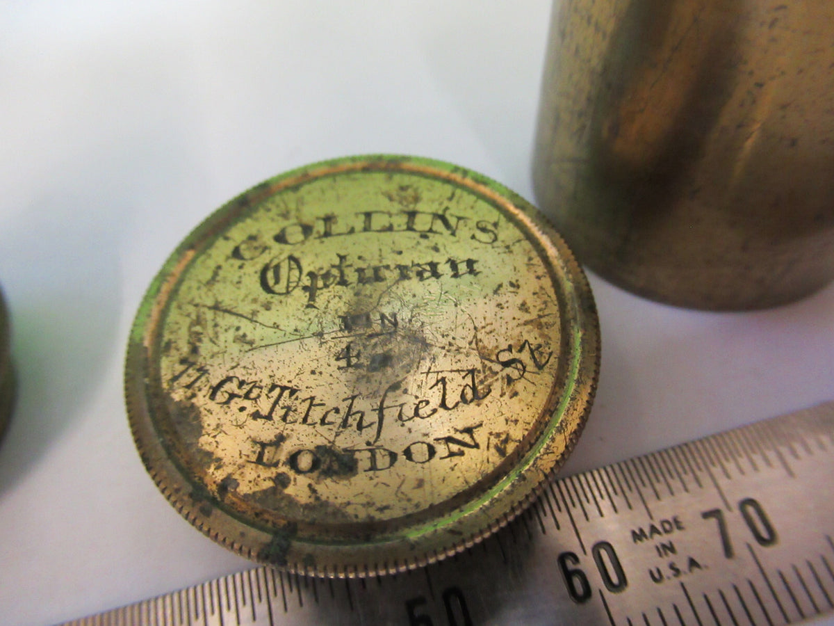 Antique Brass Rare Collins London Objective Microscope Part