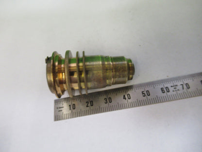 ANTIQUE BRASS GRUNOW RARE OBJECTIVE LENS MICROSCOPE PART AS PICTURED &R9-B-08