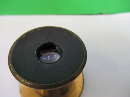 FOR PARTS ANTIQUE LONDON BRASS EYEPIECE LENS MICROSCOPE PART AS PICTURED X6-A-96