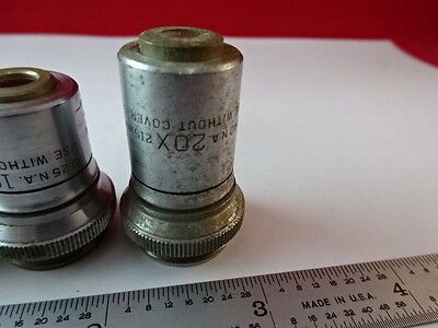 LOT 3 EA BAUSCH LOMB OBJECTIVES MICROSCOPE PART AS IS &2-A-24