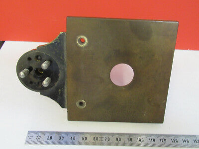 ANTIQUE BRASS BAUSCH LOMB STAGE TABLE MICROSCOPE PART AS PICTURED F6-B-108
