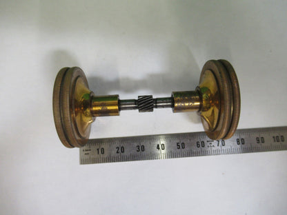 ANTIQUE BAUSCH LOMB BRASS KNOBS ASSEMBLY MICROSCOPE PART AS PICTURED  V1-A-13