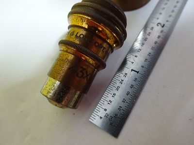 MICROSCOPE PART ANTIQUE OBJECTIVE BRASS BAUSCH LOMB OPTICS AS IS BIN#X3-42