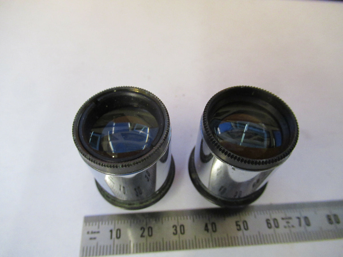 Antique Pair Bausch & Lomb Eyepiece 10x Lens Microscope Part