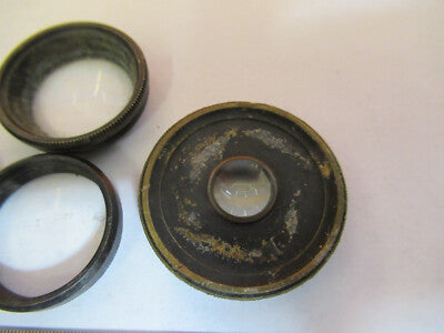 Antique Brass Mounted Lenses Lotmicroscope Part