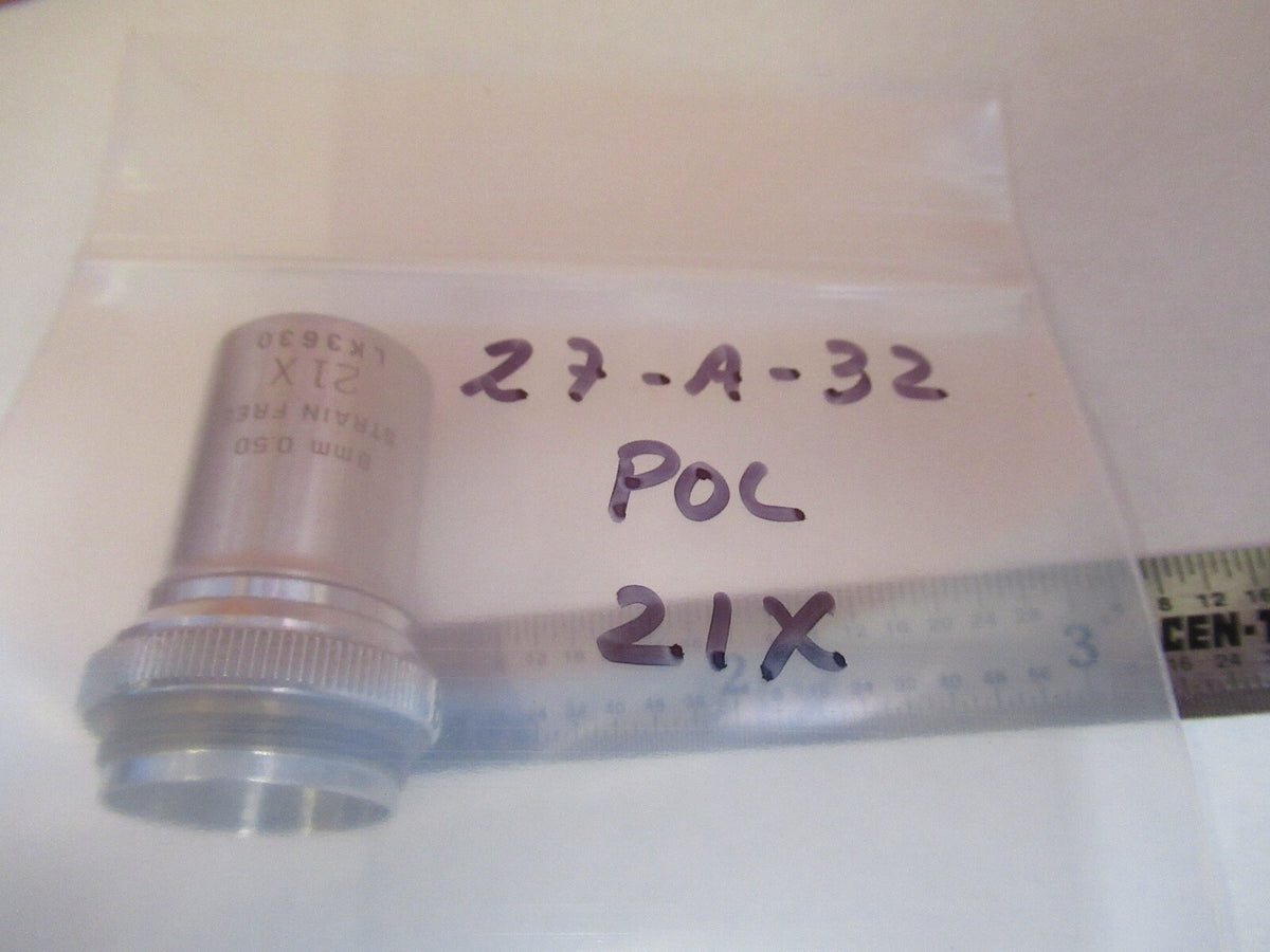 BAUSCH LOMB POL OPTICS OBJECTIVE 21X LENS MICROSCOPE PART AS PICTURED &27-A-32