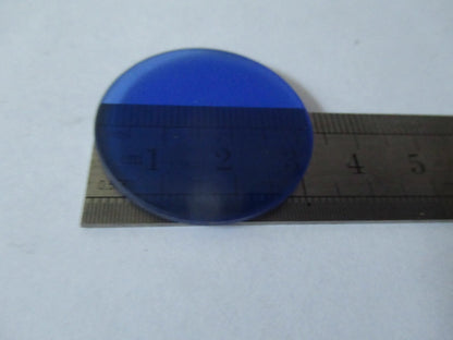 ZEISS BLUE FILTER GLASS OPTICS MICROSCOPE PART OPTICS AS PICTURED &19-B-45