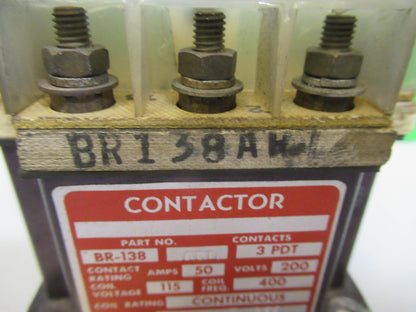 Hartman Electric Relay BR138ART Contactor Aircraft Part