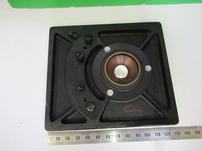 ANTIQUE BAUSCH LOMB STAGE TABLE METAL MICROSCOPE PART AS PICTURED V3-A-36