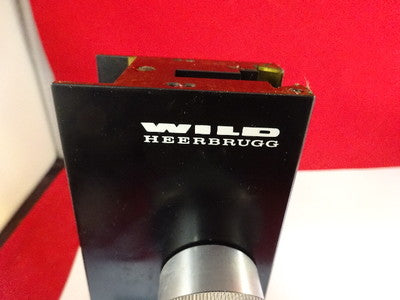MICROSCOPE PART WILD HEERBRUGG SWISS M20 BRASS STAGE MICROMETER AS IS #51-A-08