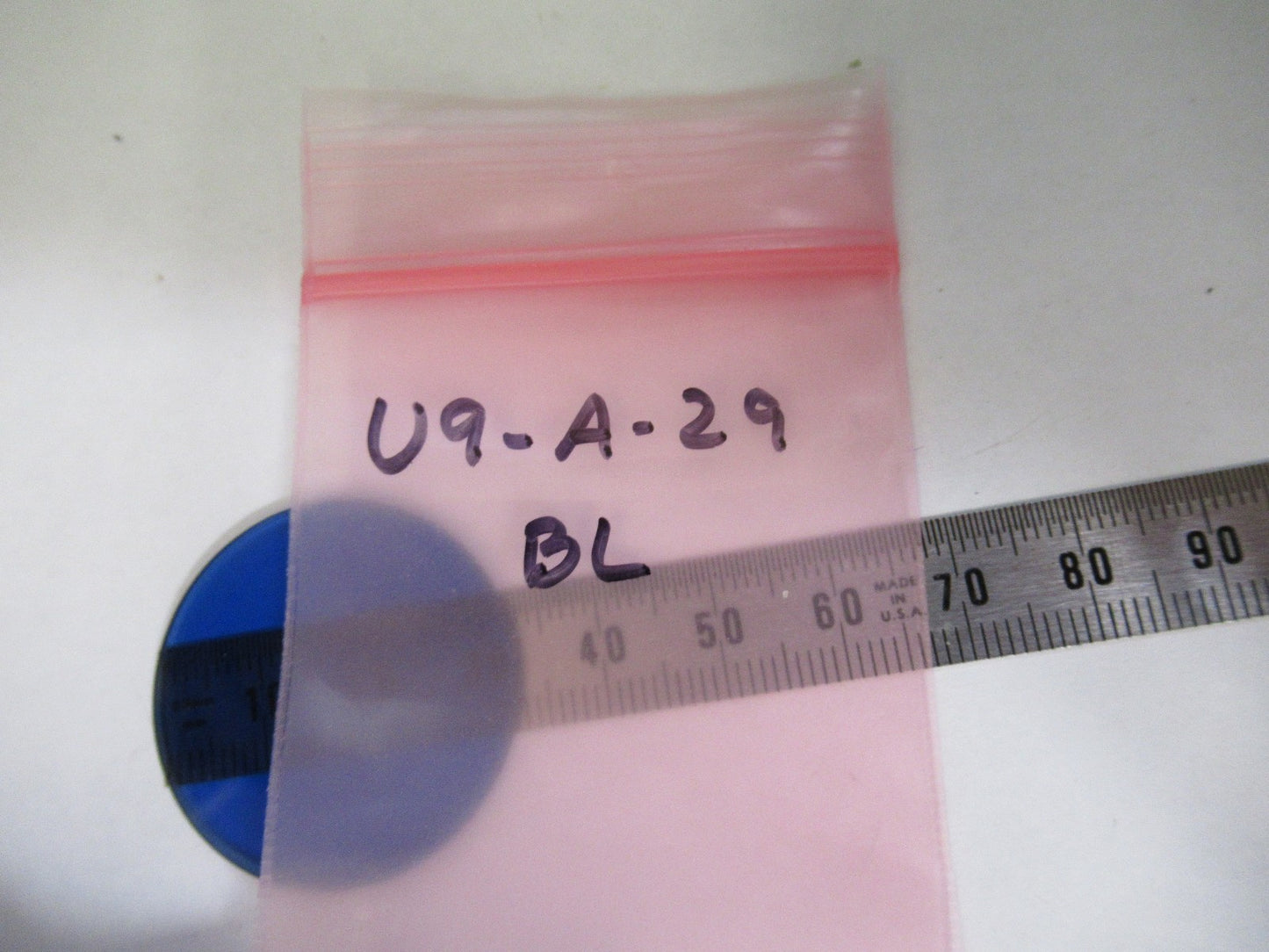 ANTIQUE GLASS BLUE FILTER BAUSCH LOMB MICROSCOPE PART AS PICTURED U9-A-29