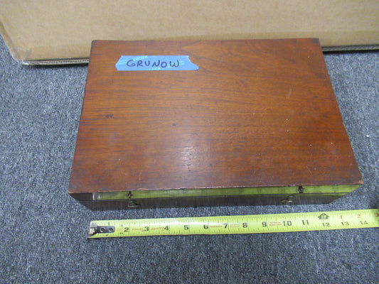 Antique Empty Wood Box Grunow Microscope Part Lob