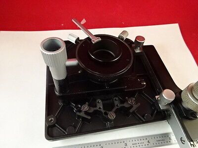 MICROSCOPE PART LEITZ GERMANY SM-LUX TABLE STAGE + CONDENSER  AS IS B#P2-A-99