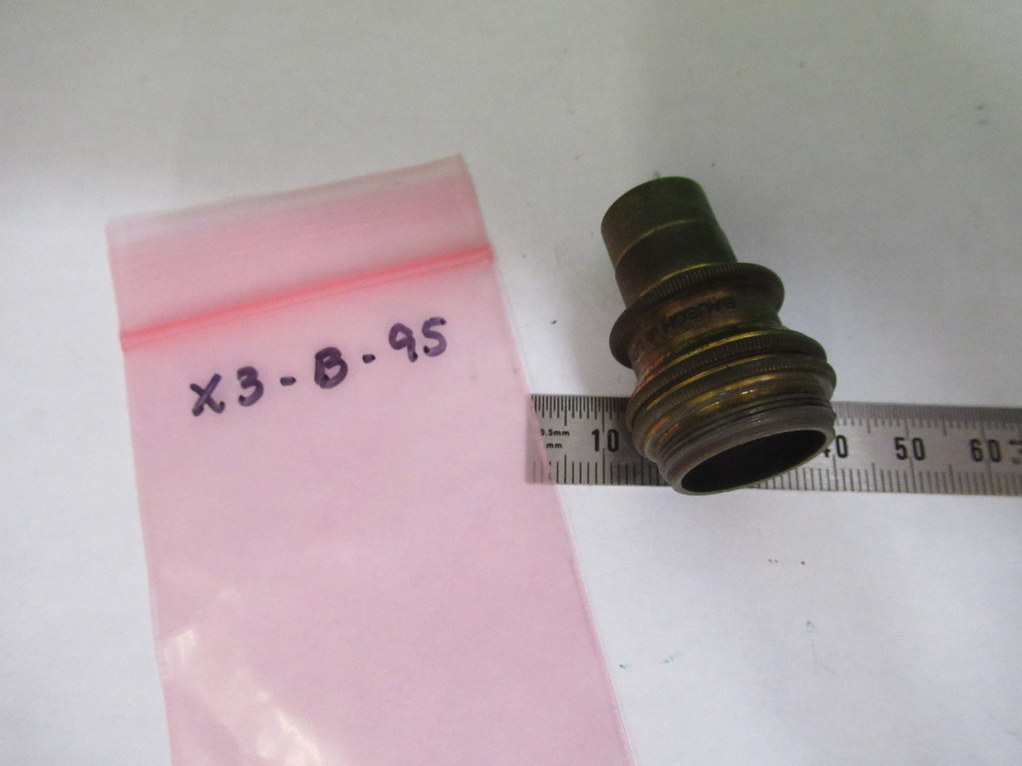 ANTIQUE BRASS BAUSCH LOMB OBJECTIVE 4mm LENS MICROSCOPE PART AS PICTURED X3-B-95