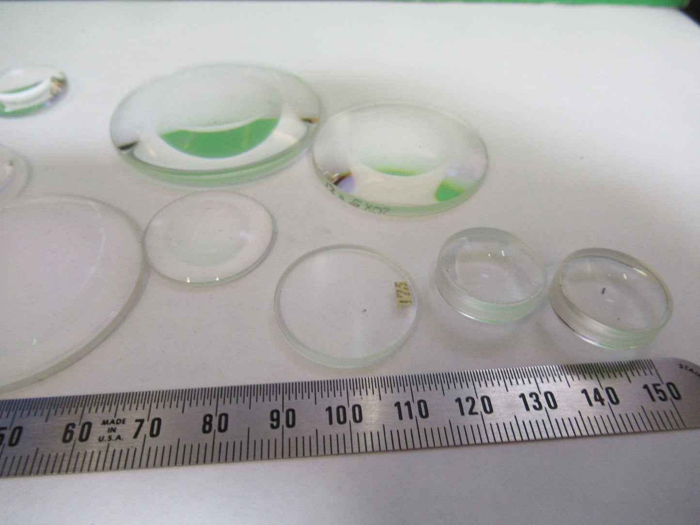 OPTICAL MICROSCOPE LOT LENSES CONVEX CONCAVE OPTICS AS PICTURED T5-A-83