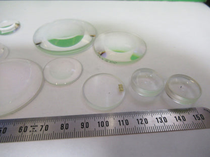 OPTICAL MICROSCOPE LOT LENSES CONVEX CONCAVE OPTICS AS PICTURED T5-A-83