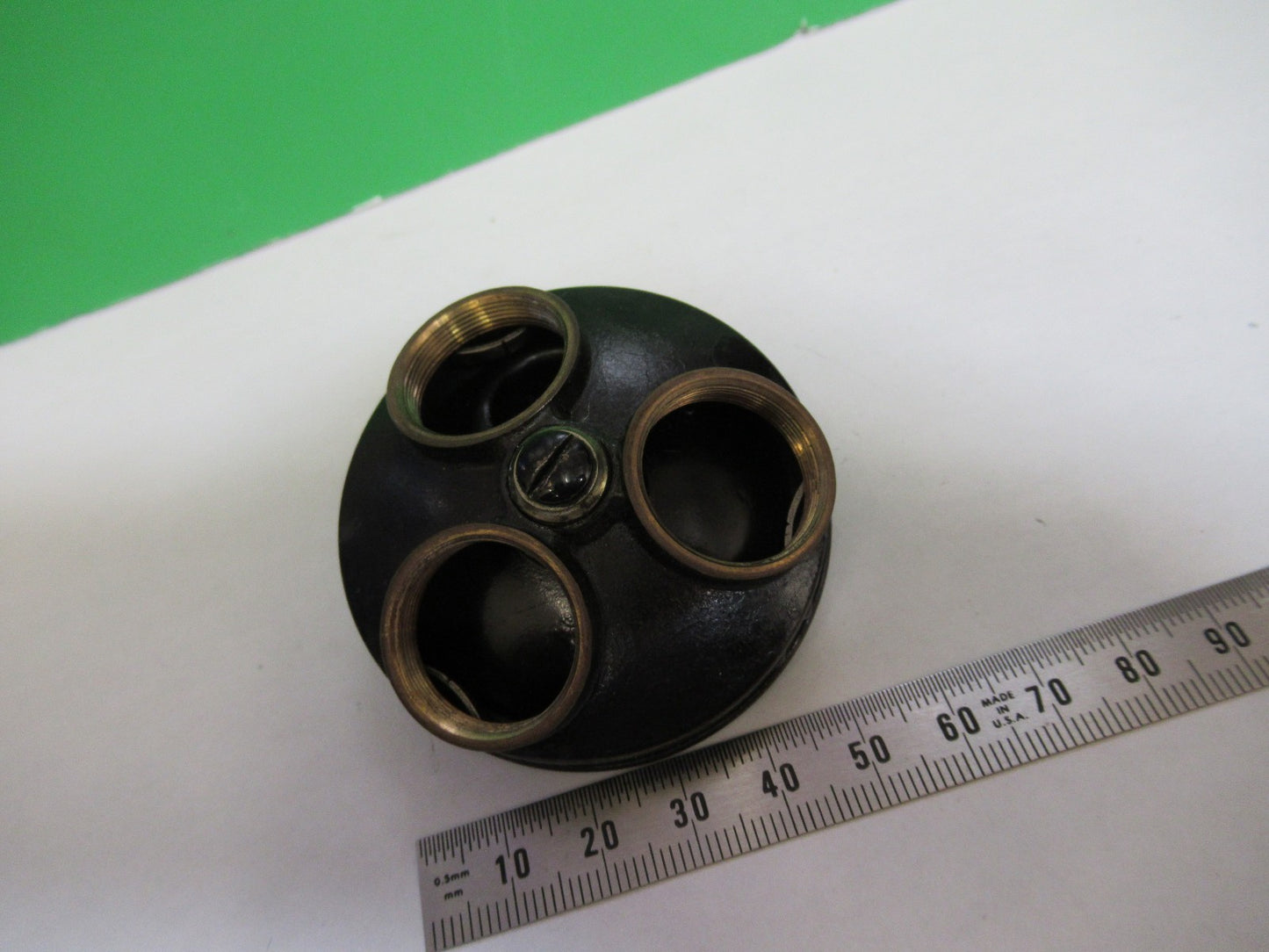 ANTIQUE AO SPENCER NOSEPIECE BRASS  MICROSCOPE PART AS PICTURED T6-A-43