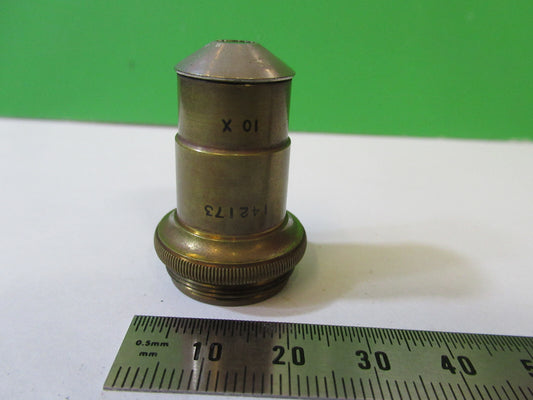 Antique Brass 10X Spencer Lens Co. Objective Lens Microscope Part
