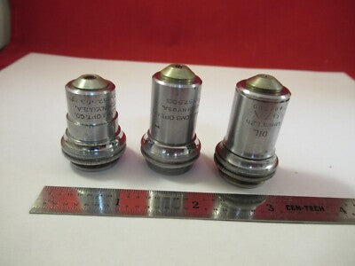 Antique Brass Bausch & Lomb Lot 3 Objectives Microscope Part