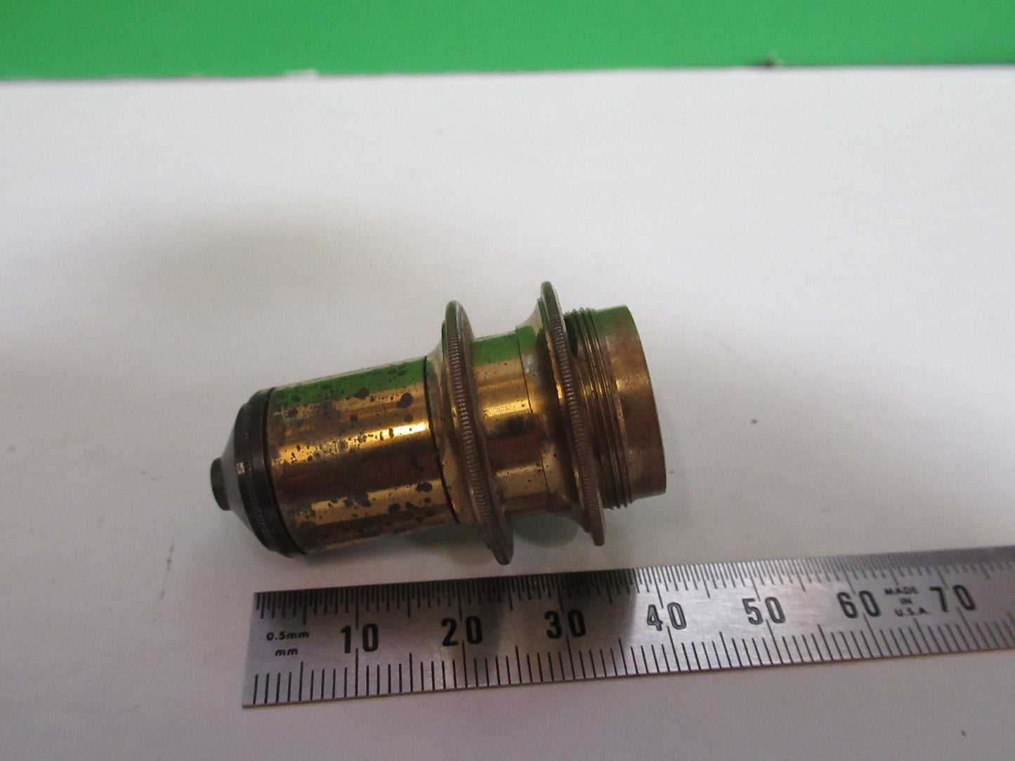 ANTIQUE BRASS H CROUCH LONDON LENS OBJECTIVE MICROSCOPE PART AS PICTURED T6-A-32