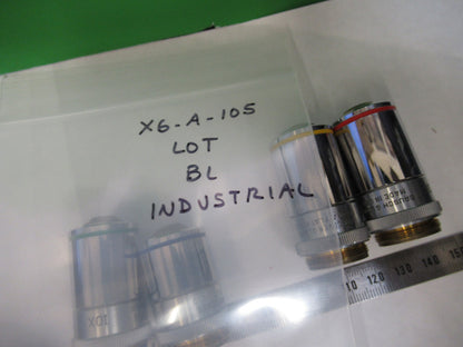LOT 4ea OBJECTIVE BAUSCH LOMB INDUSTRIAL MICROSCOPE PART AS PICTURED X6-A-105