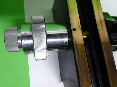 MICROSCOPE PART WILD SWITZERLAND M20 BRASS MICROMETER STAGE AS IS BIN#72-13