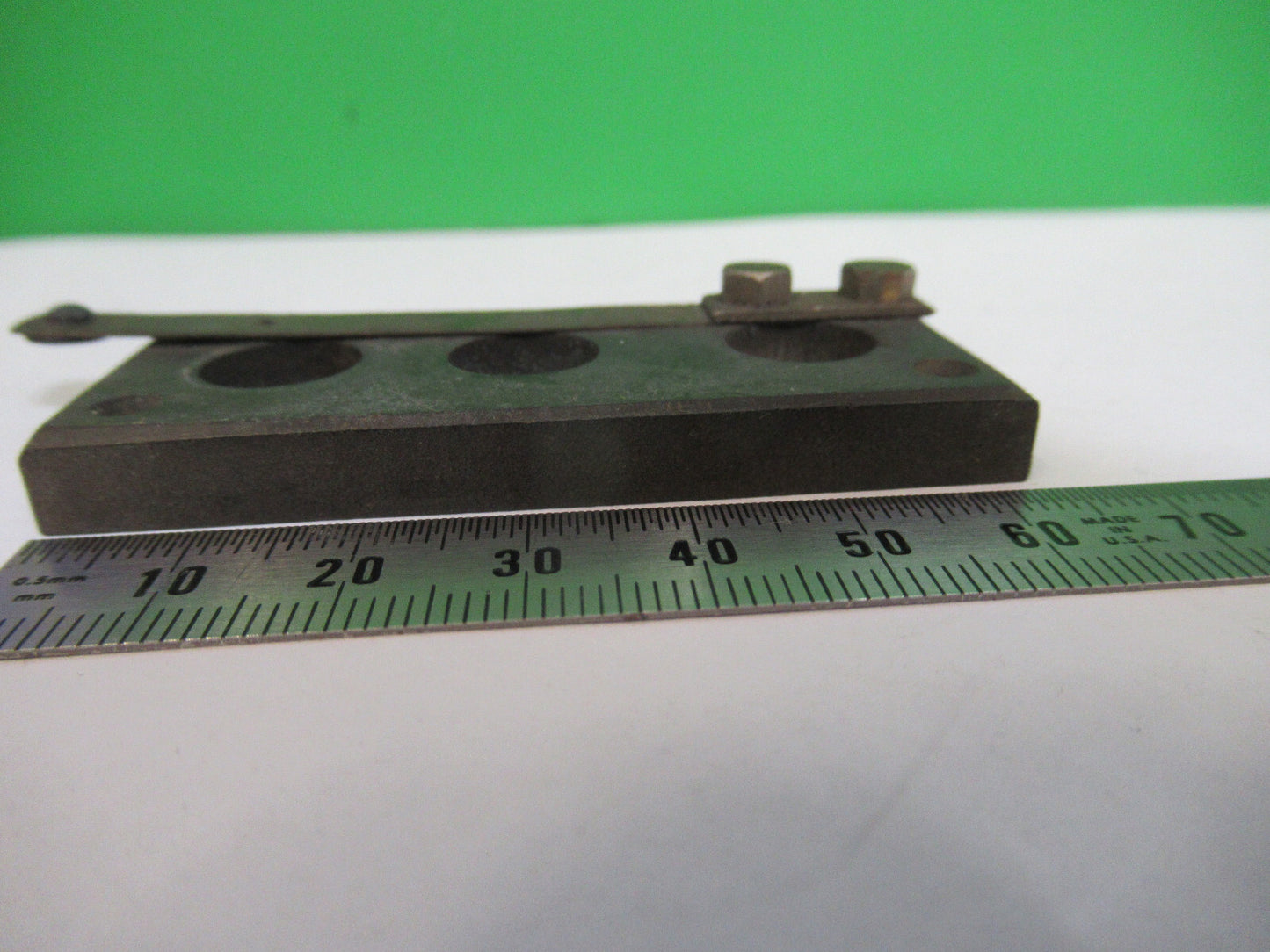 ANTIQUE UNKNOWN FIXTURE STAGE MICROSCOPE PART AS PICTURED Z7-A-29