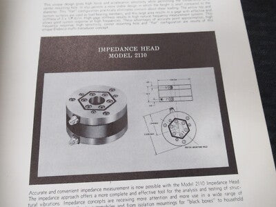 Endevco Vintage Instructions Manual 2110 Impedance Head