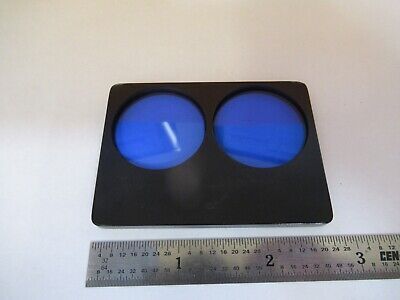 ZEISS GERMANY STEREO BLUE FILTER SLIDE MICROSCOPE OPTICS PC AS PICTURED &3K-A-72