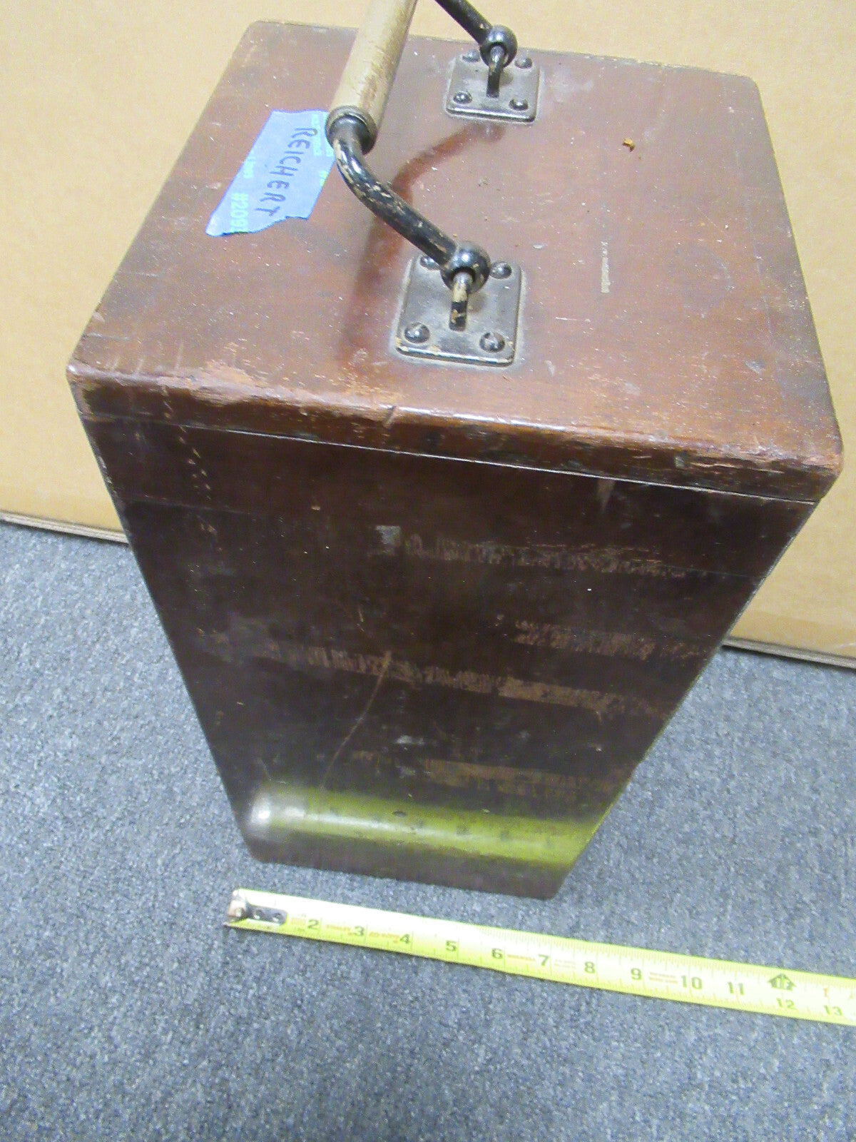ANTIQUE EMPTY WOOD CASE REICHERT AUSTRIA MICROSCOPE PART AS PICTURED &LOB