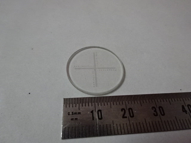 Reticle Crosshair + Micrometer Glass Optical Microscope Part Optics