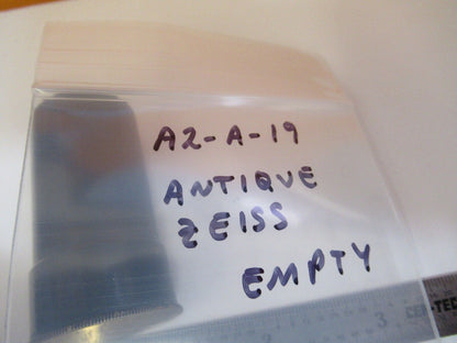 ANTIKE LEERE ZEISS DEUTSCHLAND 1800 MESSING-DOSE MIKROSKOP-TEIL wie abgebildet A2-A-19