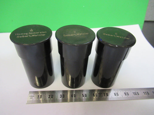 Lot Brass Cans Antique Seibert Objective Microscope Part