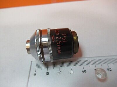 CARL ZEISS GERMANY OBJECTIVE POL 2.5X /160 MICROSCOPE PART AS PICTURED &3K-A-37
