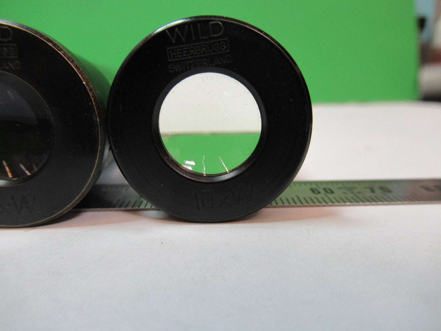 PAIR EYEPIECE WILD HEERBRUGG SWISS 10xW MICROSCOPE PART AS PICTURED T6-A-66