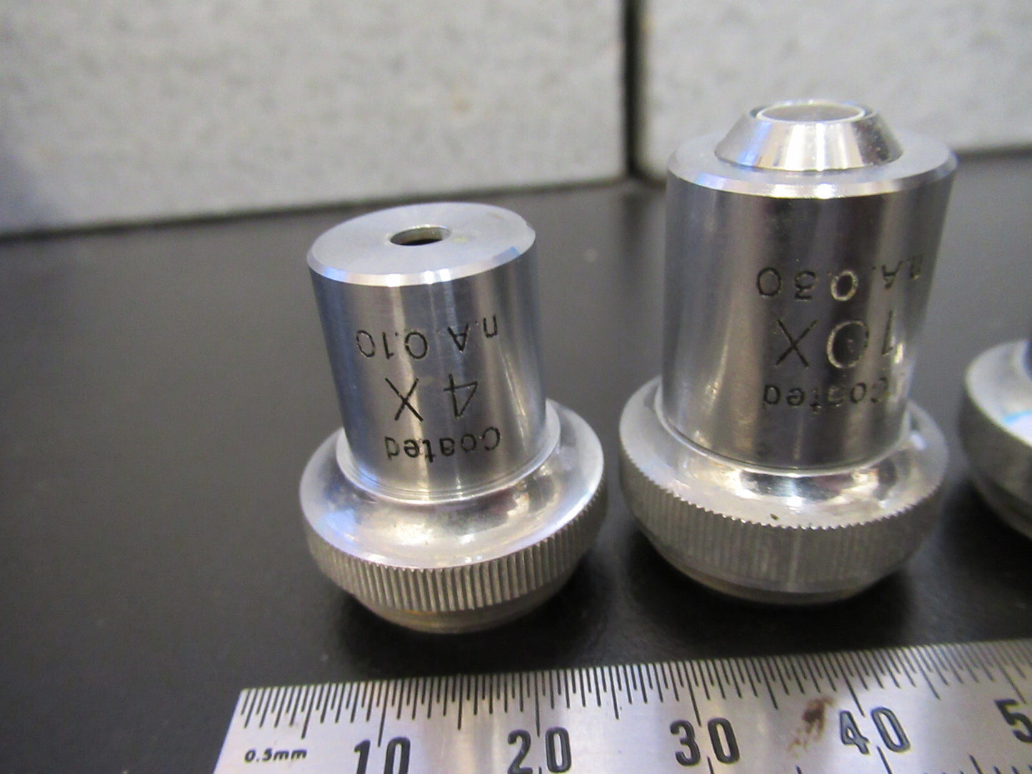 UNITRON LOT JAPAN OBJECTIVE 4X 10X 40X  MICROSCOPE PART AS PICTURED G8-A-56