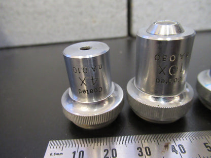 UNITRON LOT JAPAN OBJECTIVE 4X 10X 40X  MICROSCOPE PART AS PICTURED G8-A-56