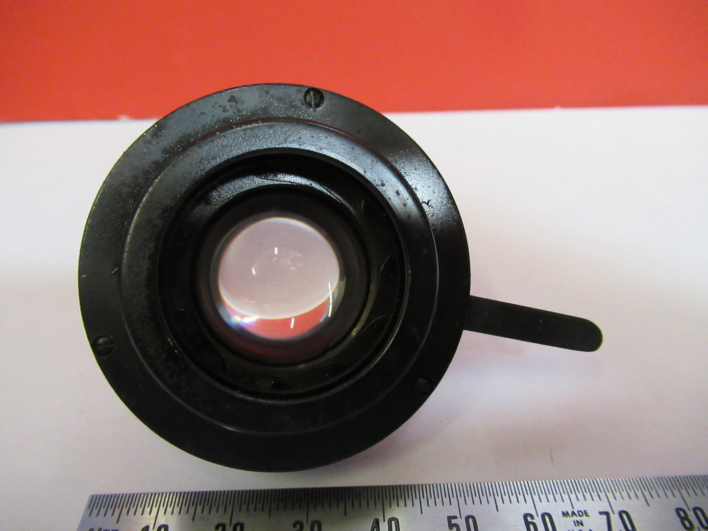 AO SPENCER ANTIQUE CONDENSER + IRIS OPTICS MICROSCOPE PART AS PICTURED T7-A-27