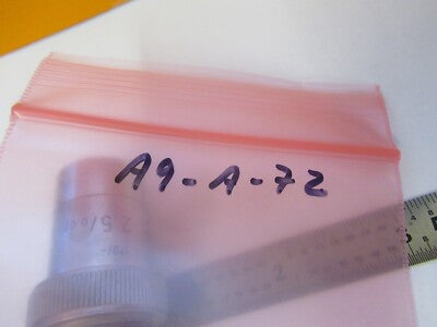 LEITZ GERMANY OBJECTIVE PL 2.5X /170 MICROSCOPE PART OPTICS AS PIC &A9-A-72