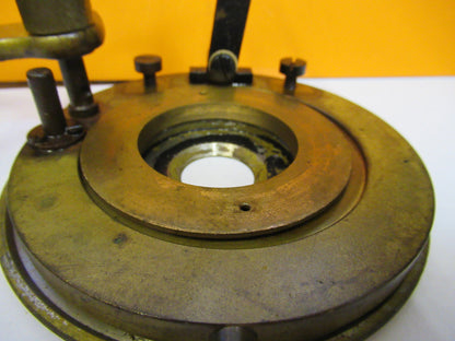 ANTIQUE REICHERT AUSTRIA STAGE POL HOLDER MICROSCOPE PART AS PICTURED Y4-A-115