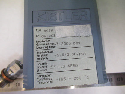 KISTLER QUARTZ 606A 3,000 psi SENSOR PRECISION PRESSURE AS PICTURED A2-FD-02