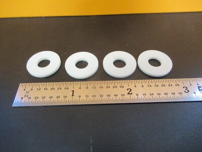LOT 4 EA ALUMINA CERAMIC WASHERS HIGH TEMPERATURE PARTS AS PICTURED &A3-B-51