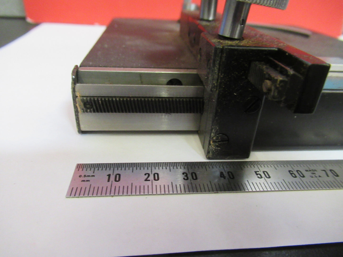 BAUSCH LOMB XY STAGE TABLE CLIPS OPTICS MICROSCOPE PART AS PICTURED T9-A-48