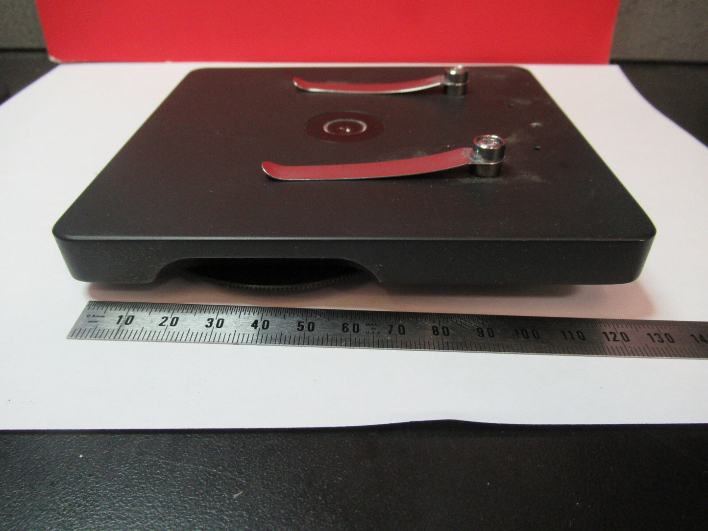 TASCO STAGE TABLE + CONDENSER OPTICS MICROSCOPE PART AS PICTURED T7-A-12