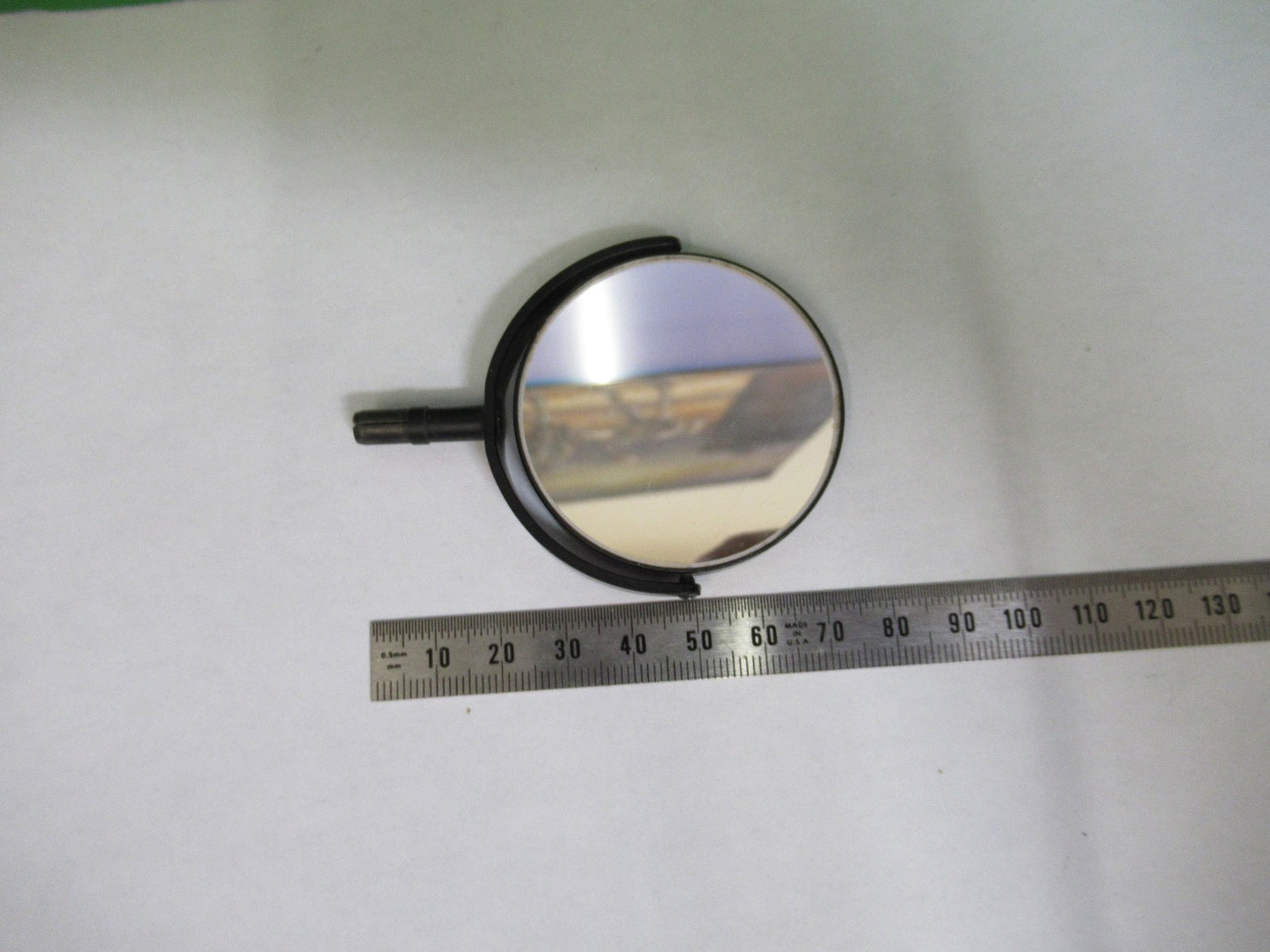 ANTIQUE BAUSCH LOMB MIRROR ASSEMBLY OPTICS MICROSCOPE PART AS PICTURED  V1-A-02