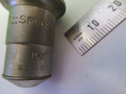 ANTIQUE OBJECTIVE 10X SPENCER LENS MICROSCOPE PART AS PICTURED &H9-C-23