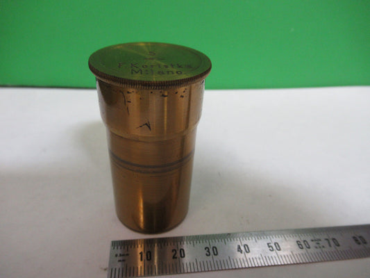 Empty Antique Brass Objective Can Koristka Milano Microscope