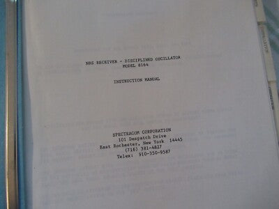 Collectable Spectracom 8164 Discipline Frequency Standard Manual 1986 Bibli