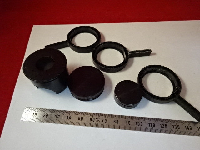 Lot 6 Ea Microscope Parts Assorted Mounts Optics AS IS