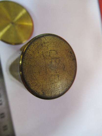 ANTIQUE BRASS EMPTY OBJECTIVE CAN CROUCH MICROSCOPE PART AS PICTURED F8-A-05